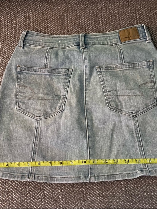 American Eagle Light Wash Super Stretch Jean Skirt - Picture 5 of 8
